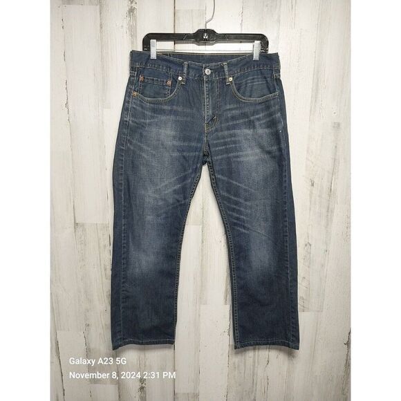 Levi's 559 Men's Size 31x30 Blue Relaxed Straight Jeans Hemmed Measures … - Picture 1 of 9